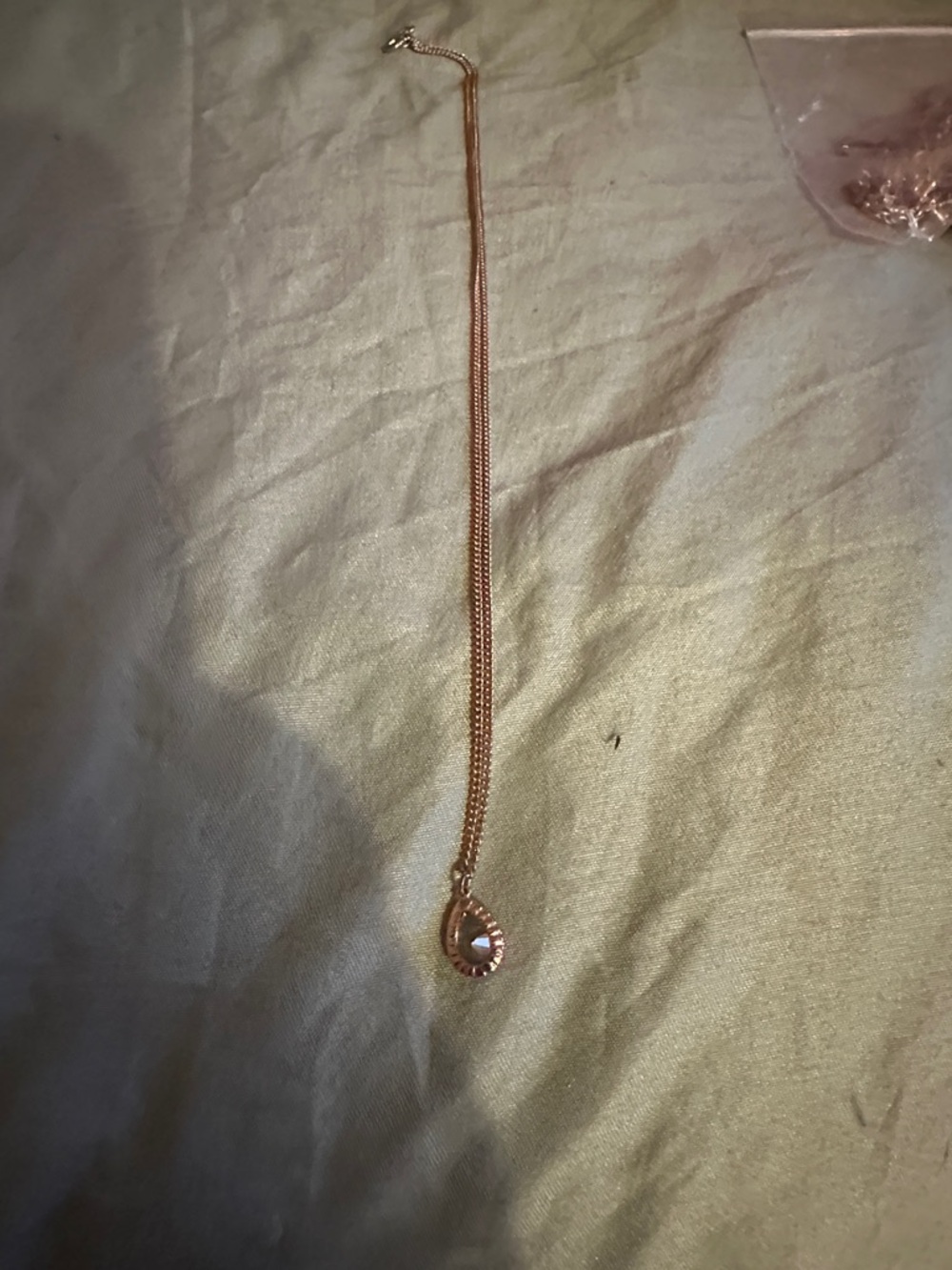 Guess by Marciano Rose Gold Teardrop Crystal Necklace